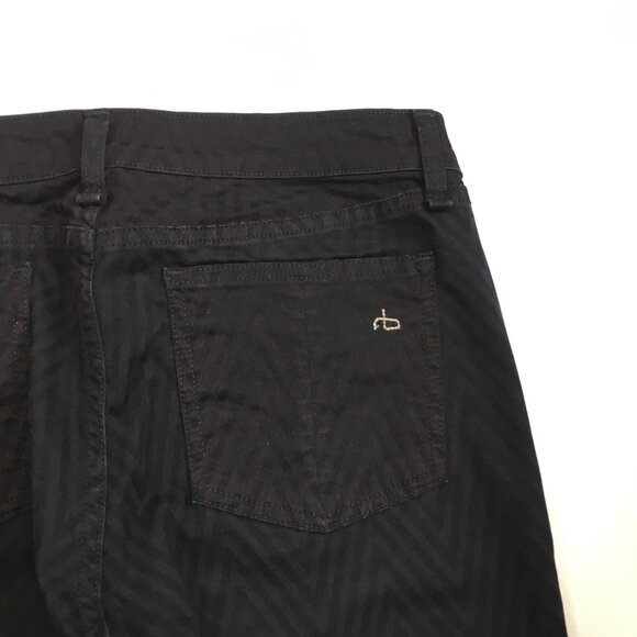 RAG & BONE Chevron Ombre Black Dark Plum Faux Pockets Faux Pockets Skinny Jeans - Picture 11 of 13